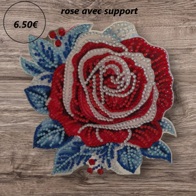 rose avec support